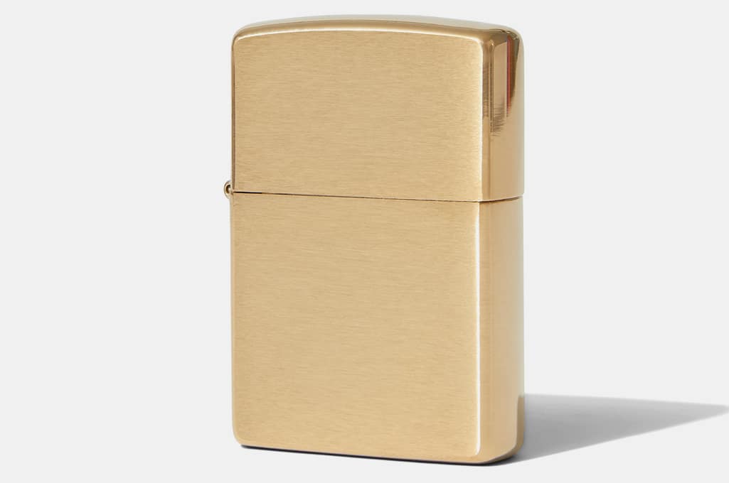 Zippo Brushed Brass Lighter & Electric Insert Set