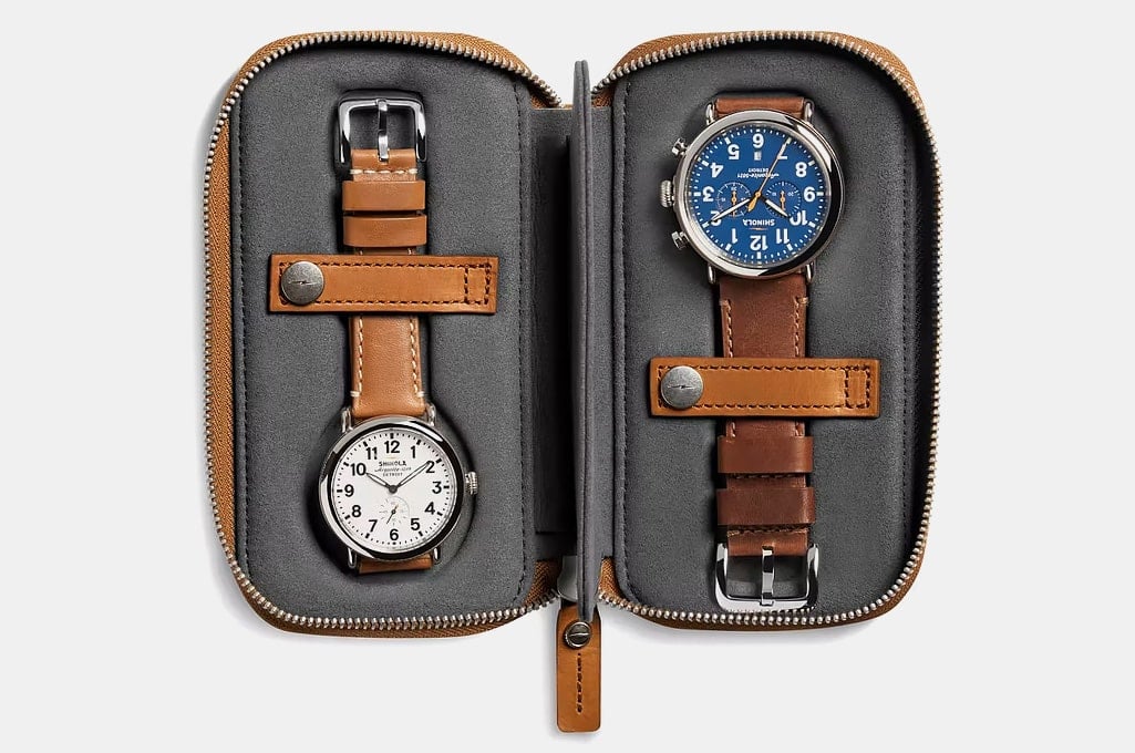 Leather Watch Roll - 4 Slots Luxury Watch Travel Case - Free Monogram –  Luke Case