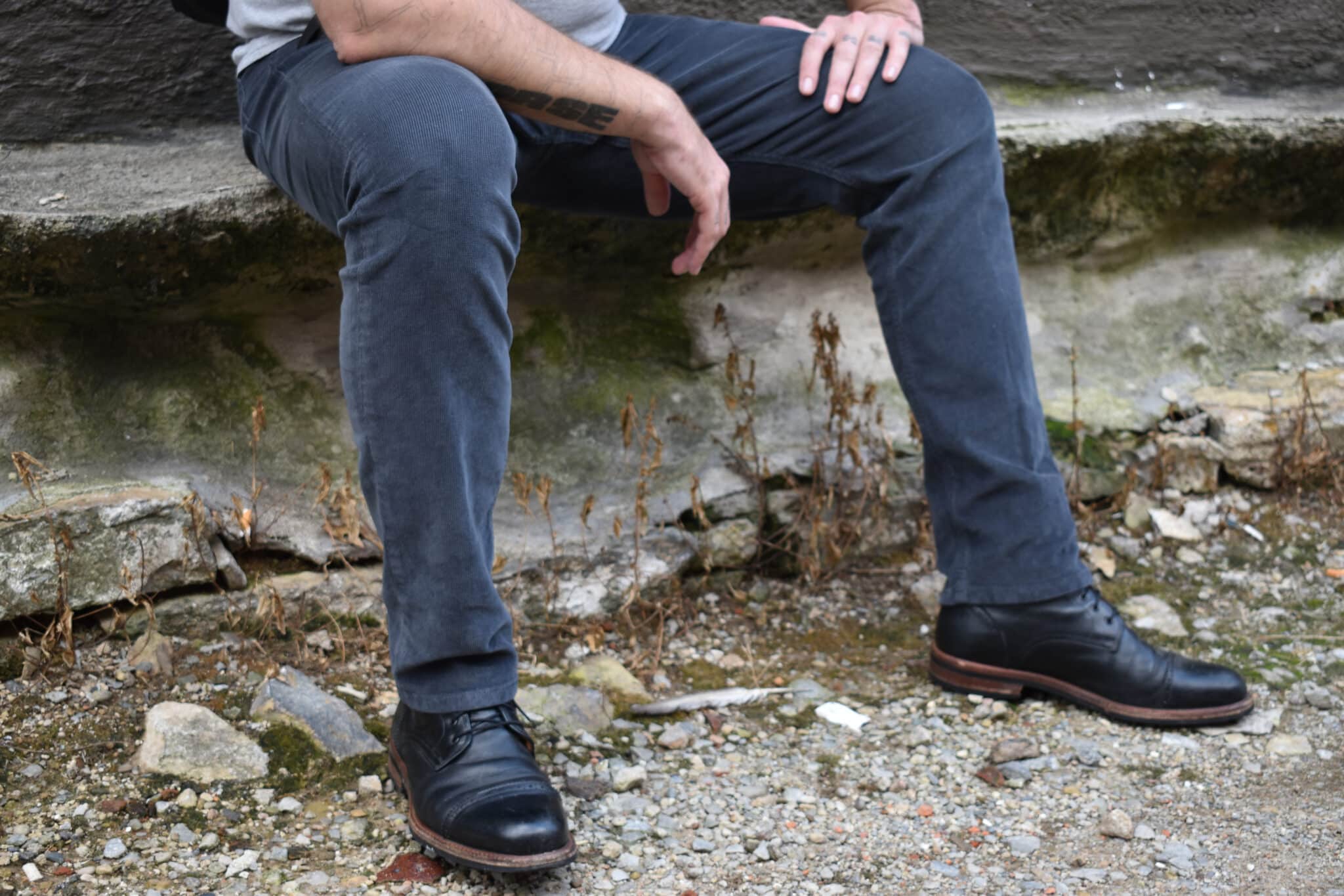 FLINT wide corduroy chino pants - Night Sky