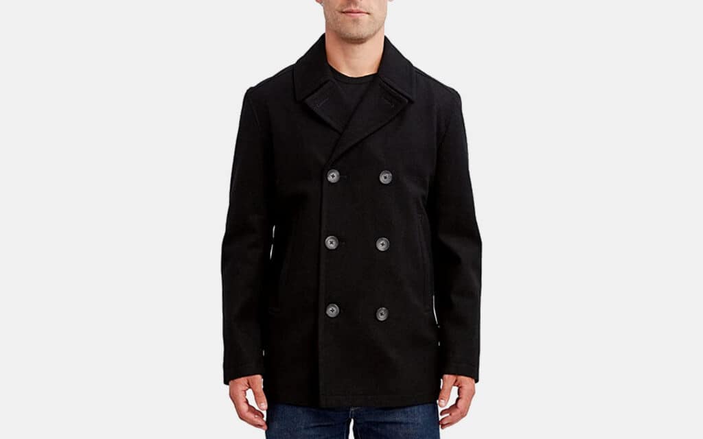 PASLTER Men's Classic Business Pea Coat