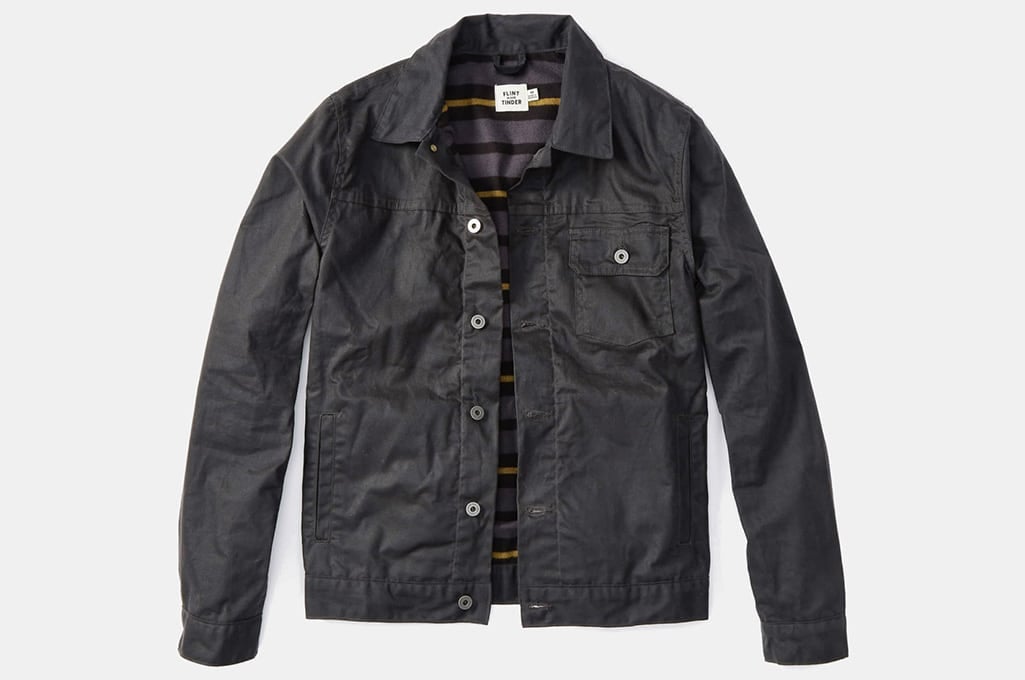 Flint and Tinder Flannel-Lined Waxed Trucker Jacket