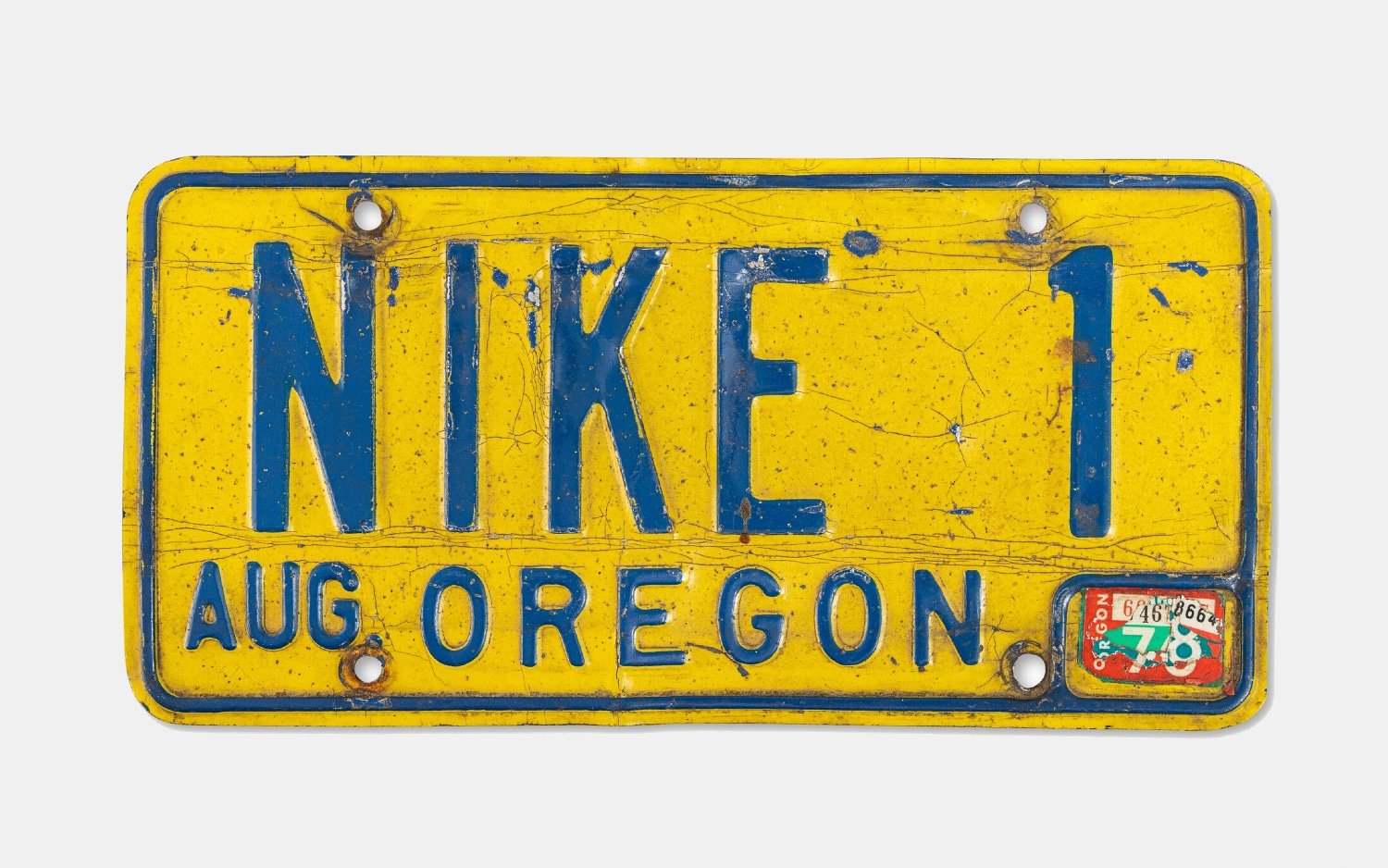 Geoff Hollister's Nike 1 License Plate 