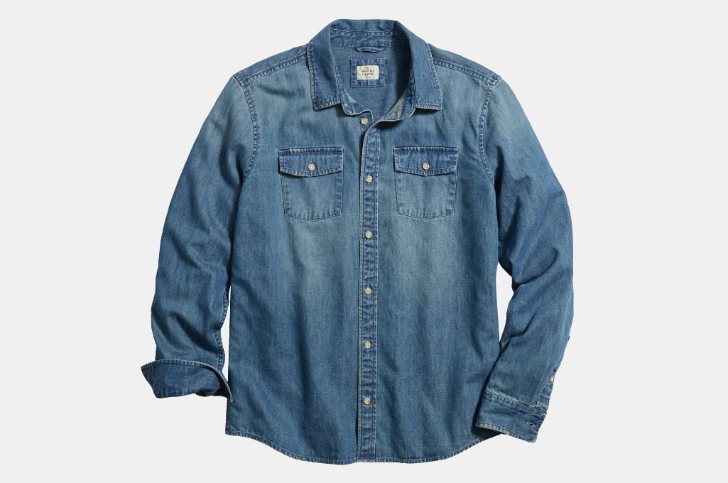 Marine Layer Long-Sleeve Classic Denim Shirt