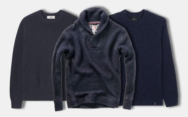Men's Plain Sweaters,Navy main image 1