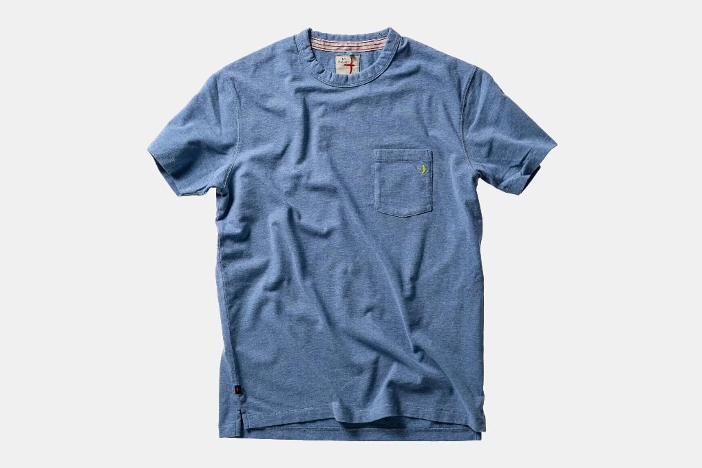 Relwen Ringspun Pocket T-Shirt Heather Blue