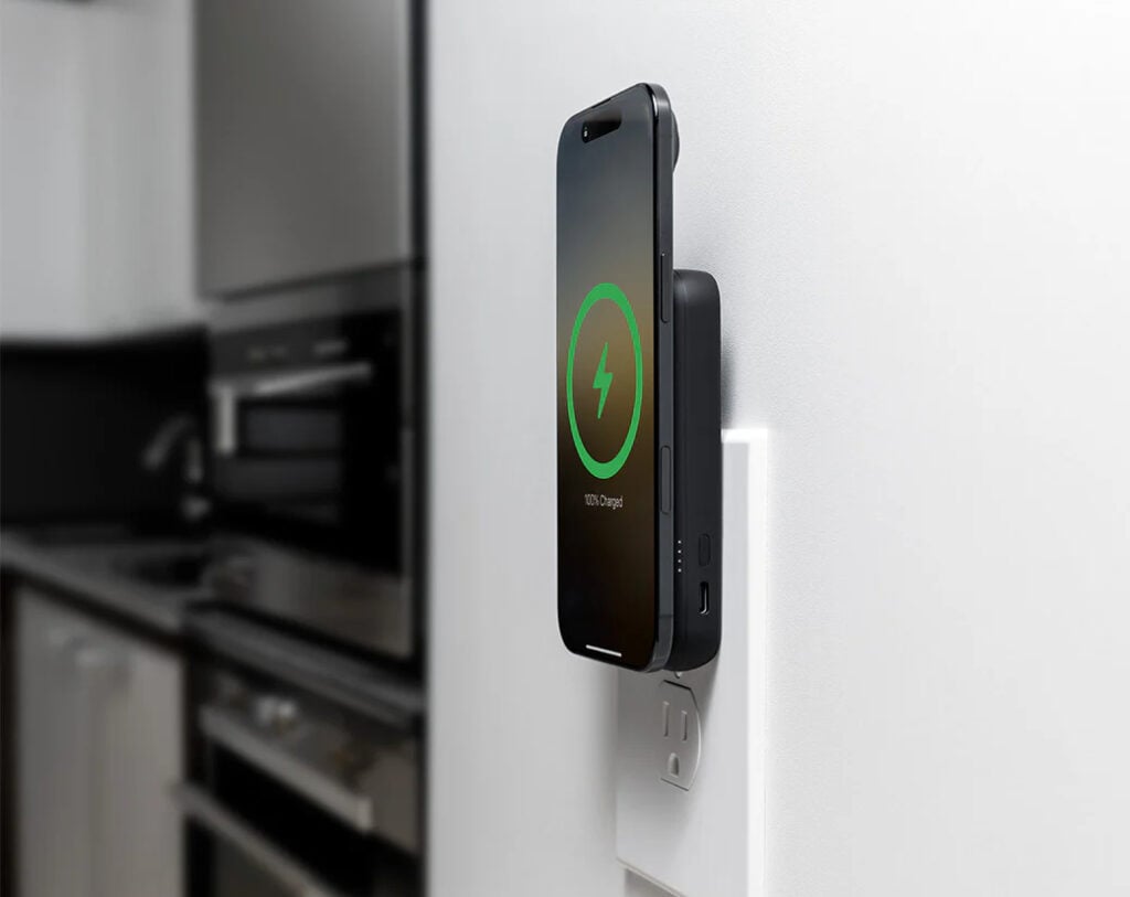 WALLY Pro Wireless Magnetic Portable Wall Charger In Action